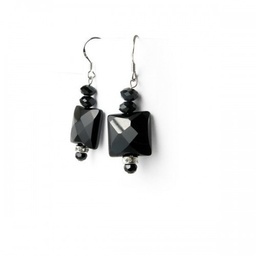 Pendientes Cristal de Vidrio Negro Modelo Nº1