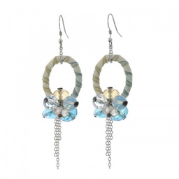 Pendientes Cristal de Vidrio Azul