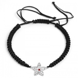 Pulsera de Cordón Ajustable con Estrella y Joyas