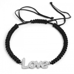 Pulsera de Cordón Ajustable con Love y Joyas