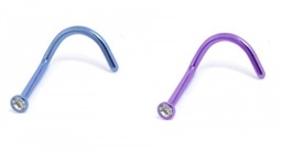 Nostril de Titanio Colores con Joya 1 x 2 mm