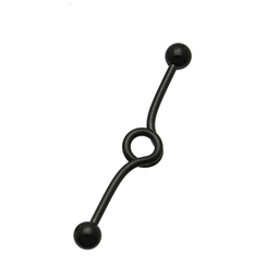 Barbell Industrial de Acero Negro con Circulo