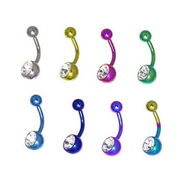 Navel de Titanio Colores con 1 Joya