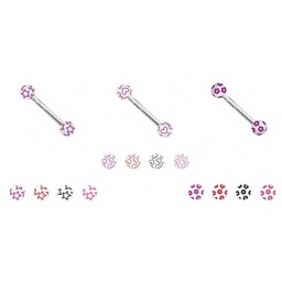 Barbell de Acero con Bolas UV y Diseños Perfil