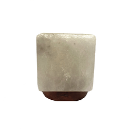 Lámpara de Sal Blanca con Forma de Cubo
