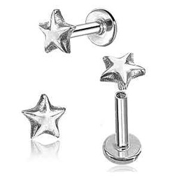 Labret de Acero con Estrella
