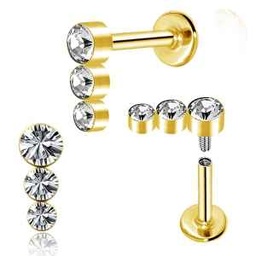 Labret Dorado con Triple Joya