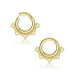 Clicker Dorado con Corazones y Bolitas de 2 mm