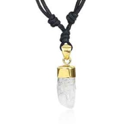 Colgante Engarzado Punta de Cuarzo Roca