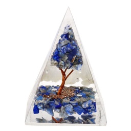 Pirámide Orgonita de Lapislázuli en Resina con Árbol 4x4cm
