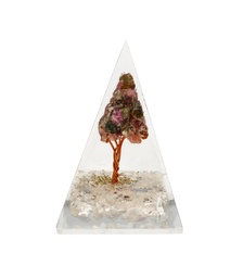 Pirámide Orgonita de Turmalina Y Cuarzo con Árbol 4x4cm