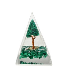Pirámide Orgonita de Malaquita con Árbol 4x4cm
